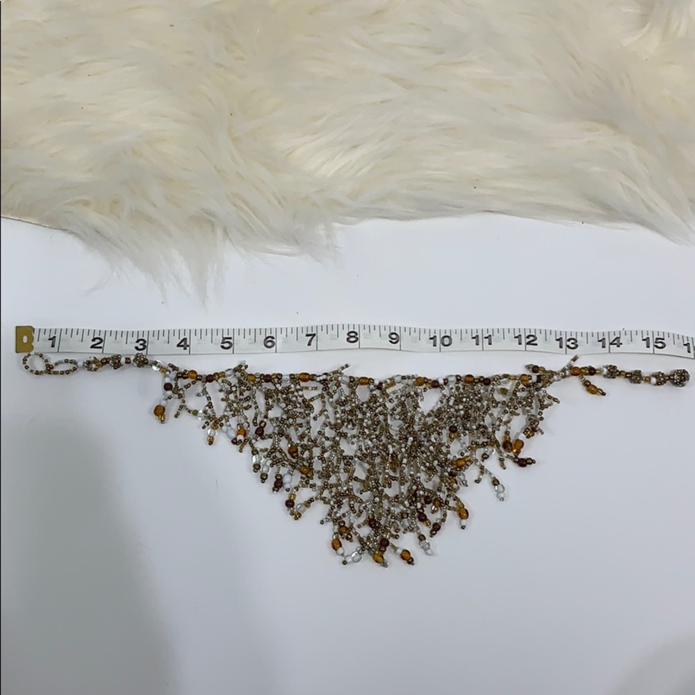 Amber & white beaded necklace - Picture 4 of 4